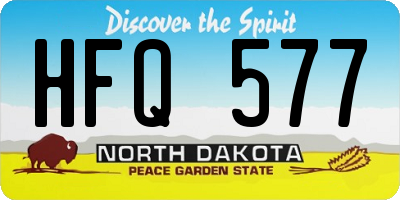 ND license plate HFQ577