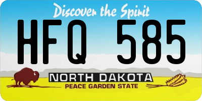 ND license plate HFQ585