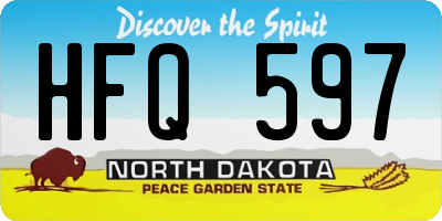 ND license plate HFQ597