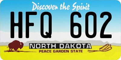 ND license plate HFQ602