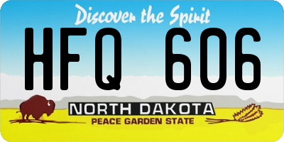 ND license plate HFQ606