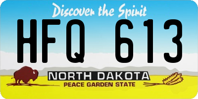 ND license plate HFQ613