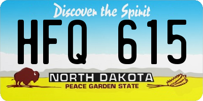ND license plate HFQ615