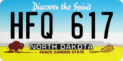 ND license plate HFQ617