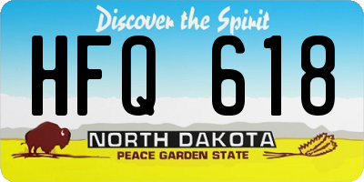 ND license plate HFQ618