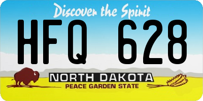 ND license plate HFQ628