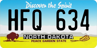 ND license plate HFQ634