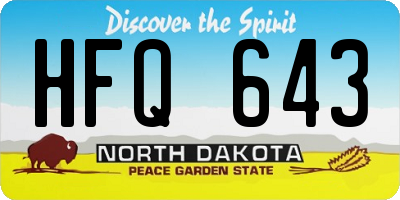 ND license plate HFQ643