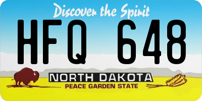 ND license plate HFQ648