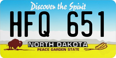 ND license plate HFQ651