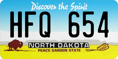 ND license plate HFQ654