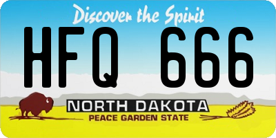 ND license plate HFQ666