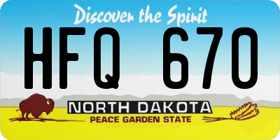 ND license plate HFQ670