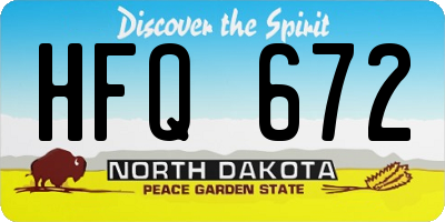 ND license plate HFQ672