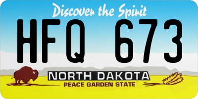 ND license plate HFQ673