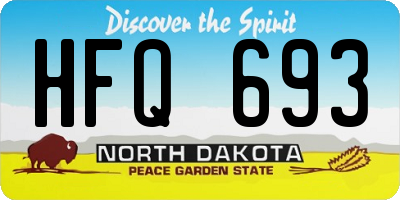 ND license plate HFQ693