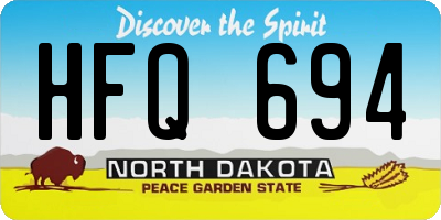 ND license plate HFQ694