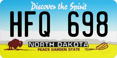ND license plate HFQ698