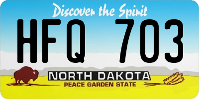 ND license plate HFQ703