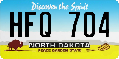 ND license plate HFQ704