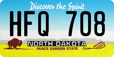 ND license plate HFQ708