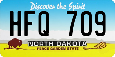 ND license plate HFQ709