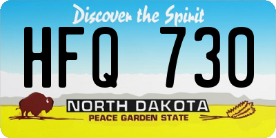 ND license plate HFQ730