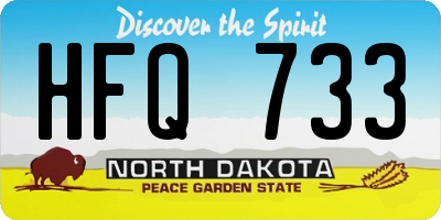 ND license plate HFQ733
