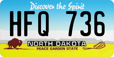 ND license plate HFQ736