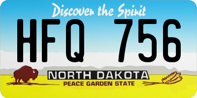 ND license plate HFQ756