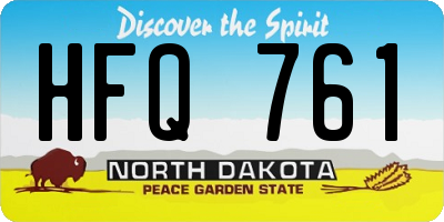 ND license plate HFQ761