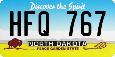 ND license plate HFQ767