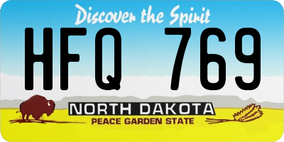 ND license plate HFQ769