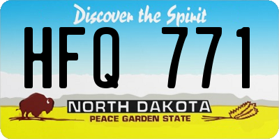 ND license plate HFQ771