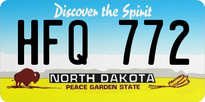 ND license plate HFQ772