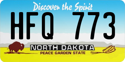 ND license plate HFQ773