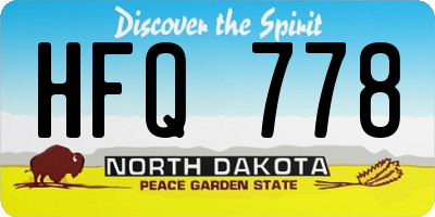 ND license plate HFQ778