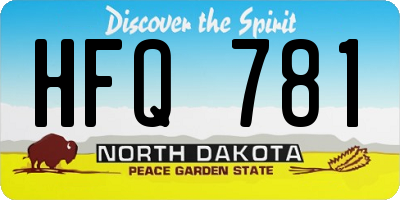 ND license plate HFQ781