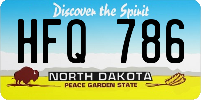 ND license plate HFQ786