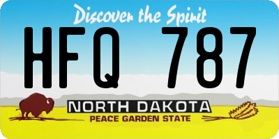 ND license plate HFQ787