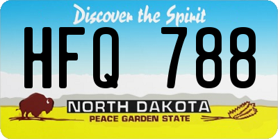 ND license plate HFQ788