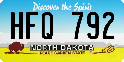 ND license plate HFQ792