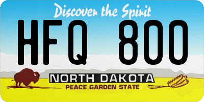ND license plate HFQ800
