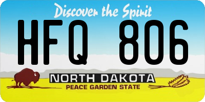 ND license plate HFQ806