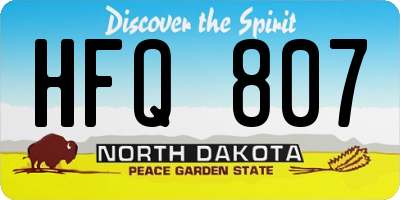 ND license plate HFQ807