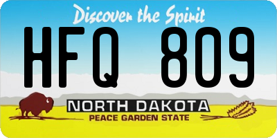 ND license plate HFQ809