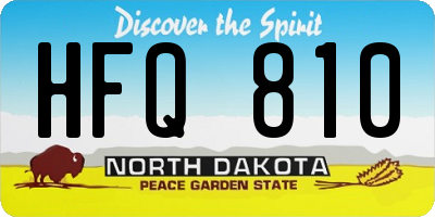 ND license plate HFQ810