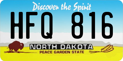 ND license plate HFQ816
