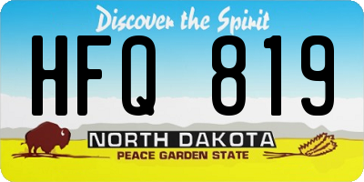 ND license plate HFQ819