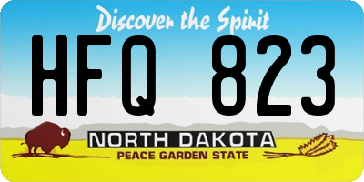 ND license plate HFQ823